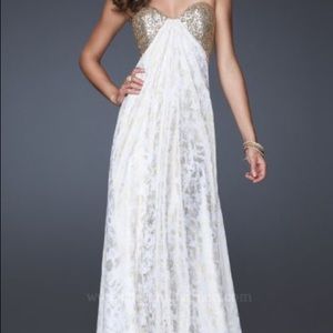 White and gold dress